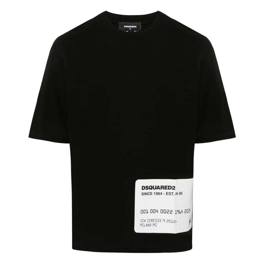 Dsquared2 Katoenen Jersey Basic T-Shirt Black Heren