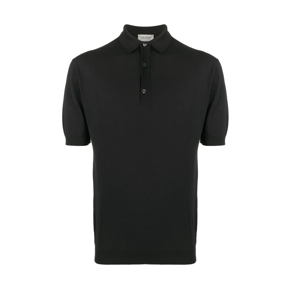John Smedley Zwarte Katoenen Polotrui Black Heren