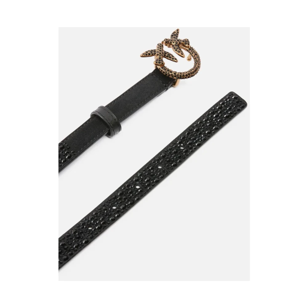 pinko Love Berry H2 Zwart Leren Riem Black Dames