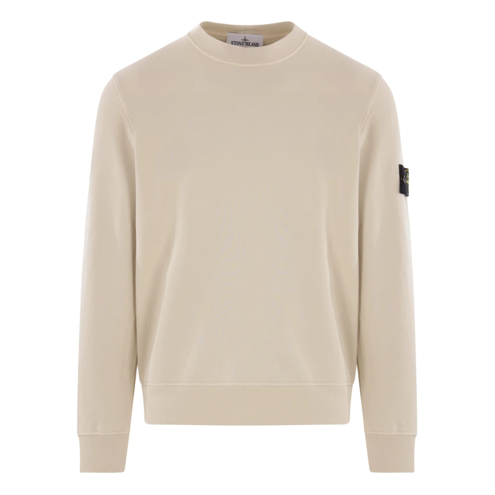 Stone Island Zand Katoenen Jersey Trui Beige Heren