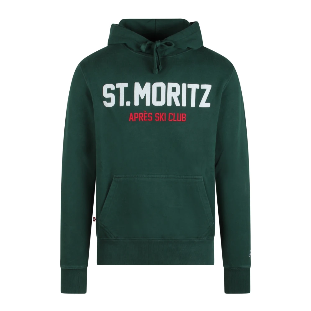 MC2 Saint Barth Geborduurde hoodie met pluche interieur Green Heren