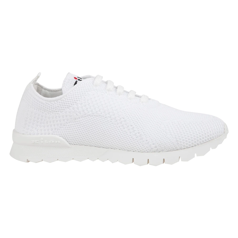 Kiton Witte Gebreide Hardloopsneakers Dames Schoenen