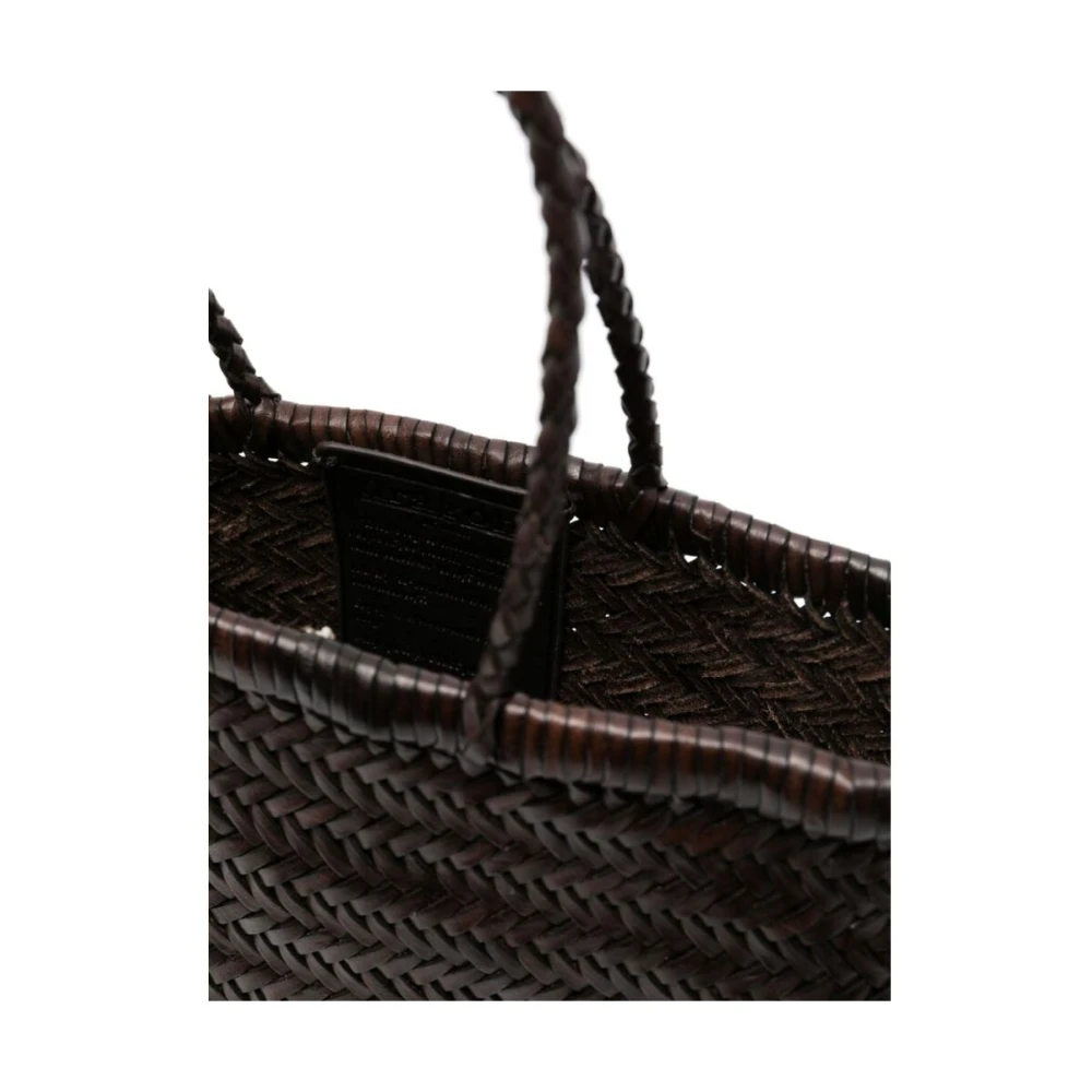 Dragon Diffusion Bruin Leren Geweven Tote Tas Brown Dames