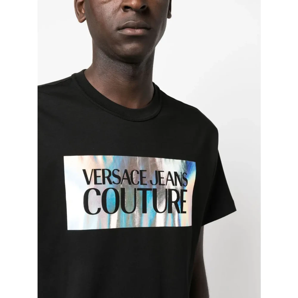 Versace Jeans Couture Luxe Logo T-shirt Holo Zwart Black Heren