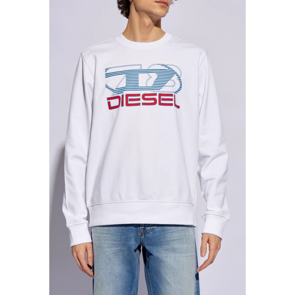 Diesel S-Ginn sweatshirt met logo White Heren