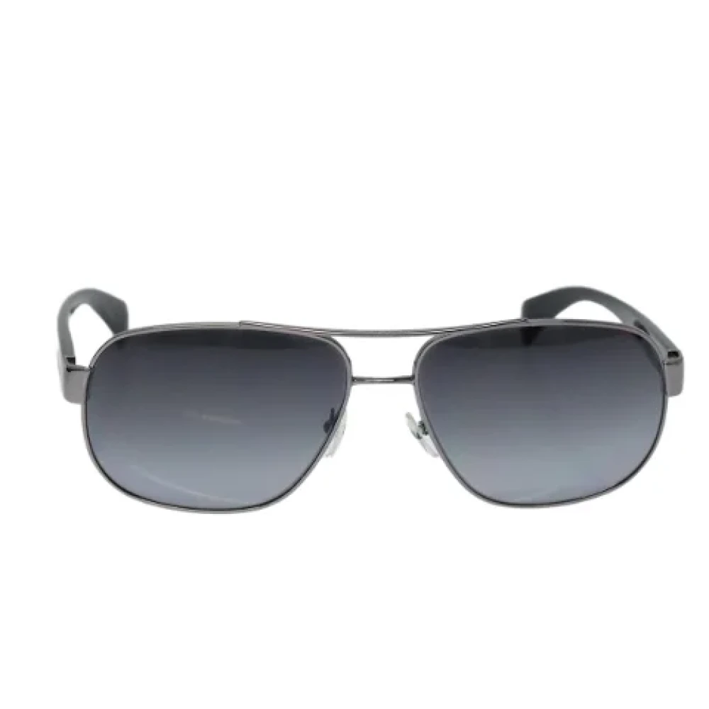 Prada Vintage Pre-owned Metal sunglasses Black Dames