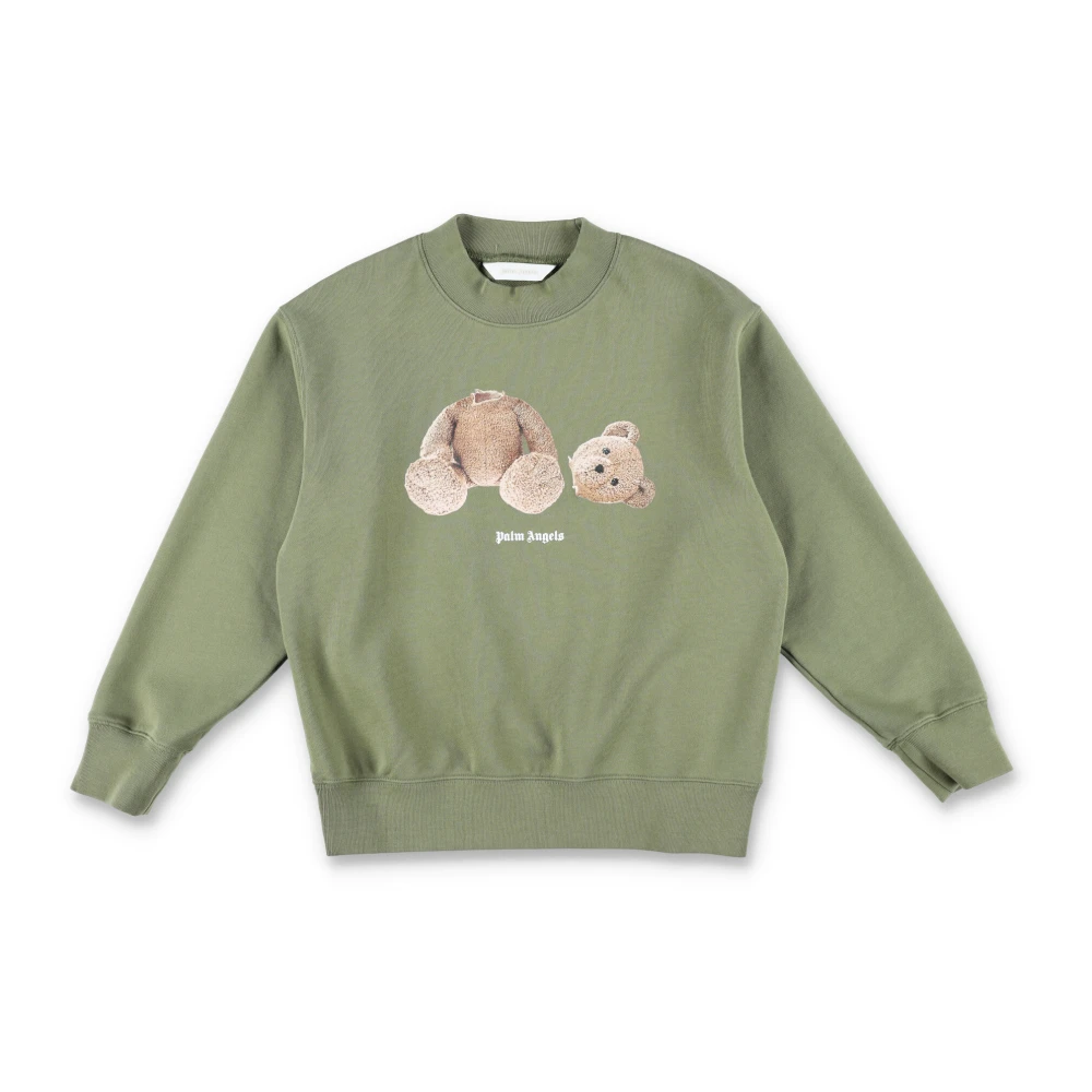 Palm Angels Grön Stickat Björn Fleece Aw24 Green, Pojke