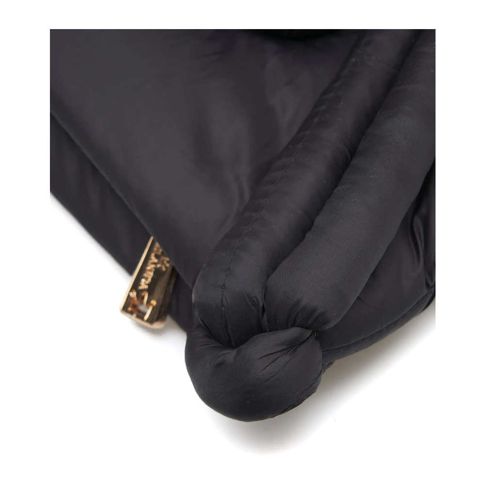 La Milanesa Gouden Floriana Clutch Tas Rits Sluiting Black Dames