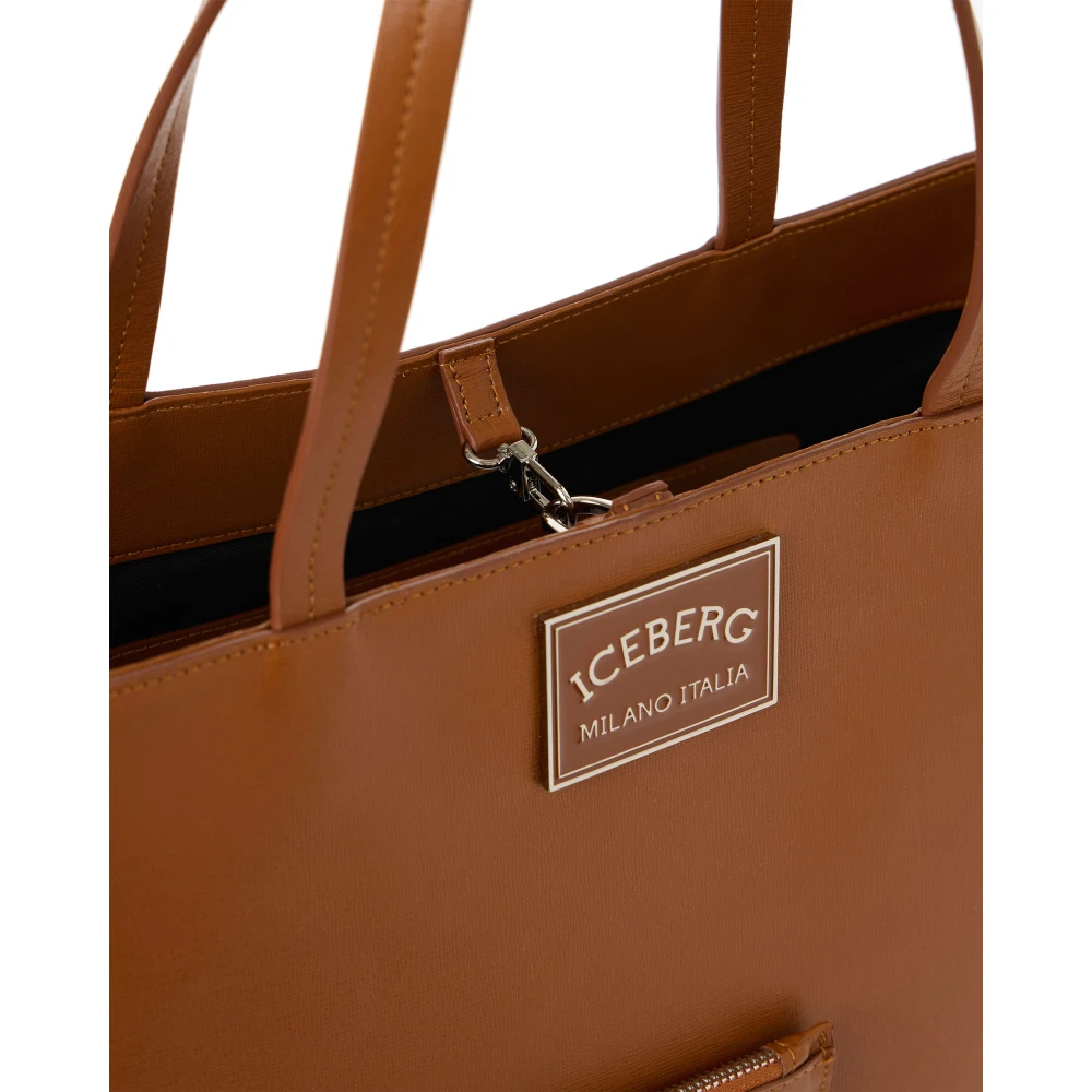 Iceberg Shopper tas van Saffiano leer in coccio kleur Brown Dames