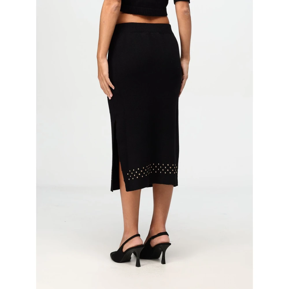 Simona Corsellini Gebreide Rok Stijlvol en Comfortabel Black Dames