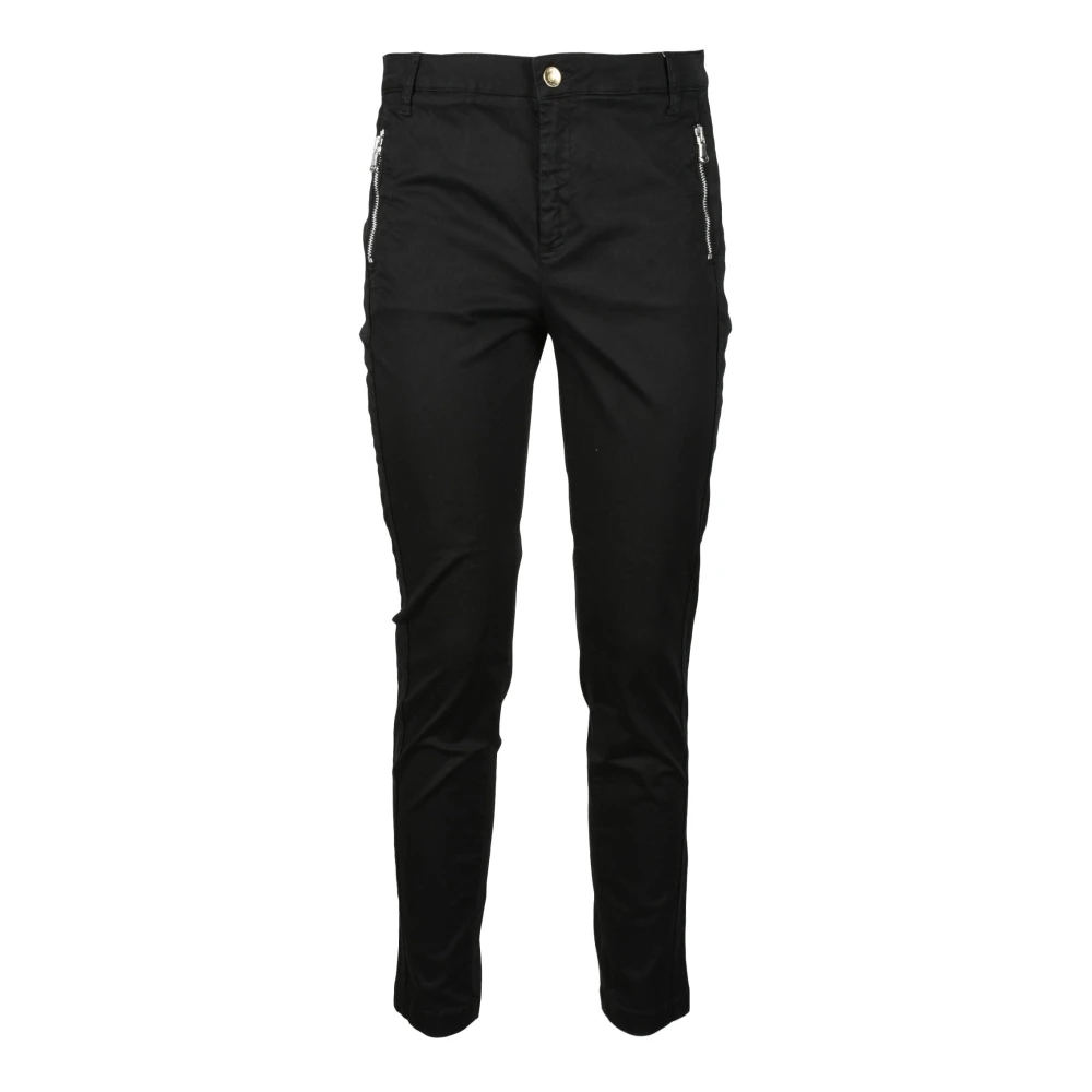 Liu Jo Katoen Elastaan Broek Black Dames