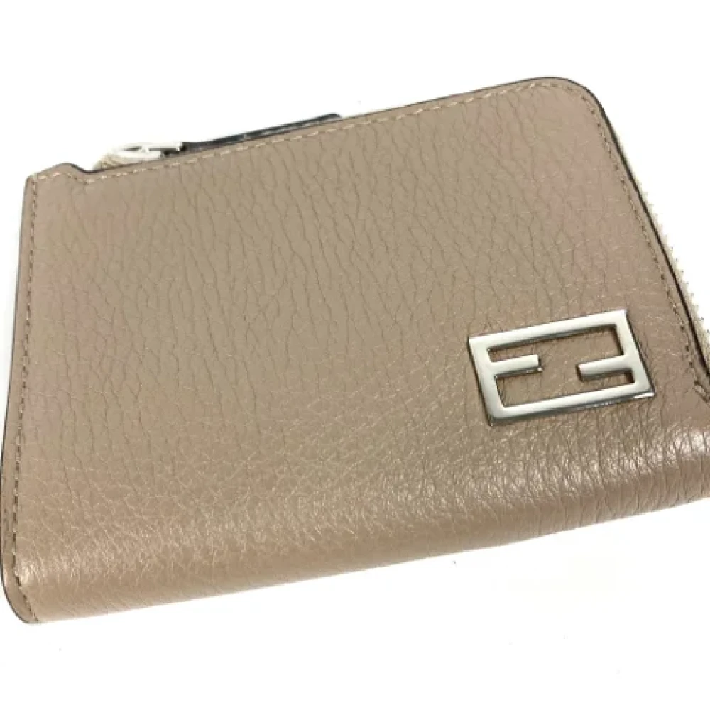 Fendi Vintage Pre-owned Leather wallets Beige Heren