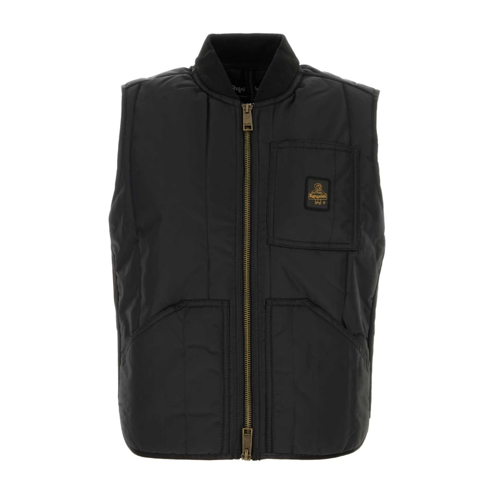 RefrigiWear Stijlvolle Zwarte Polyesterjas Black Heren