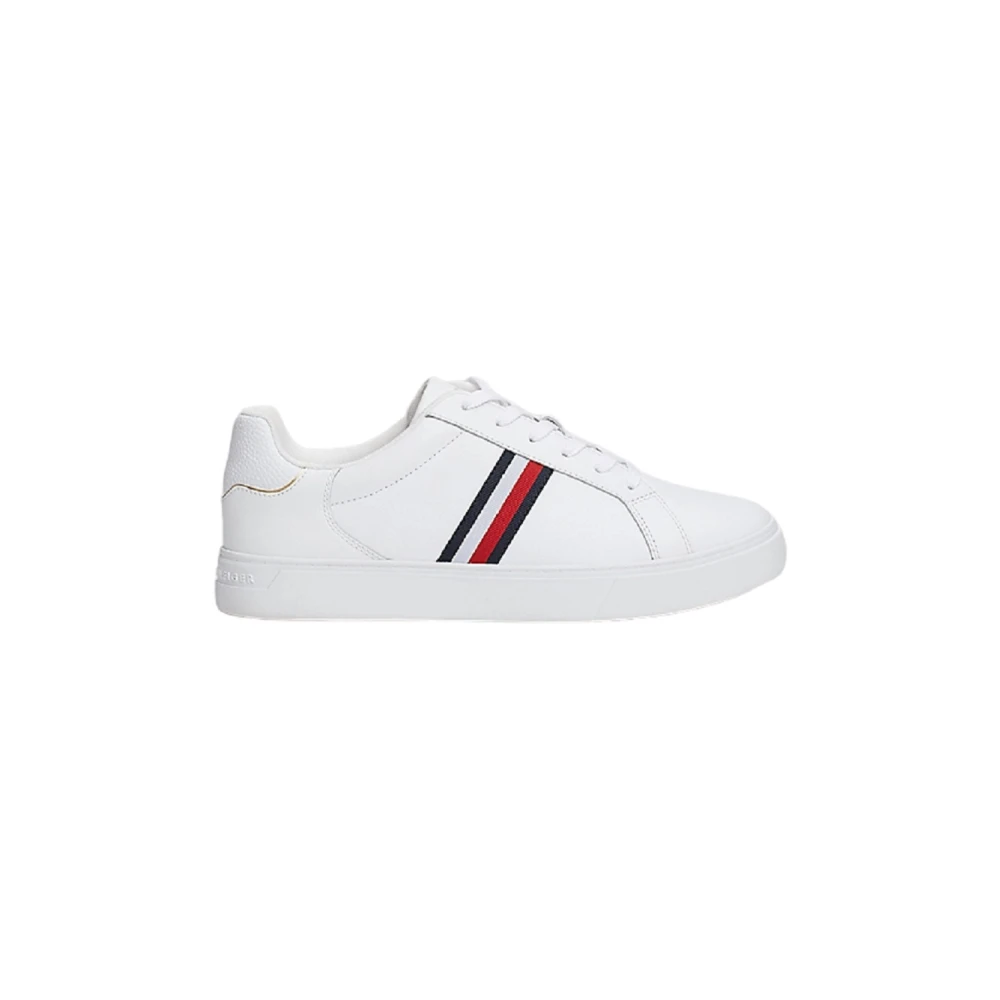 Tommy Hilfiger Women's White Sneakers, 6 Uk, Trainers Leather Eco-Friendly Regular Fit