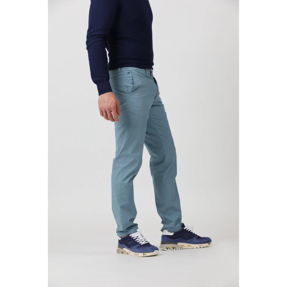 Re-Hash Mucha 10 Chinos met Omgeslagen Zoom Blue Heren