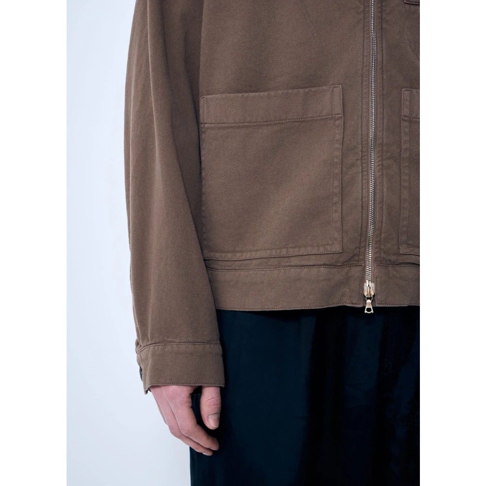 Dries Van Noten Klassieke Jas met Rits en Zakken Beige Heren