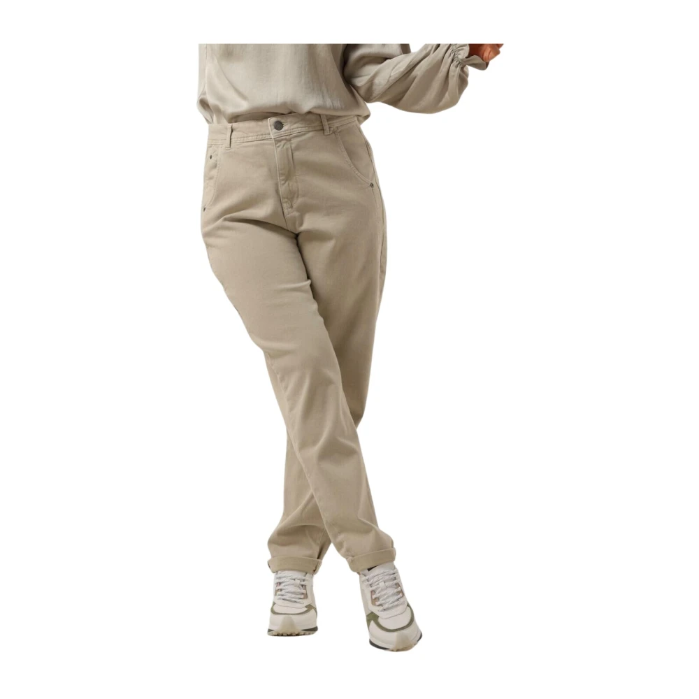 Summum Woman Vintage Barrel Fit Pants Beige Dames