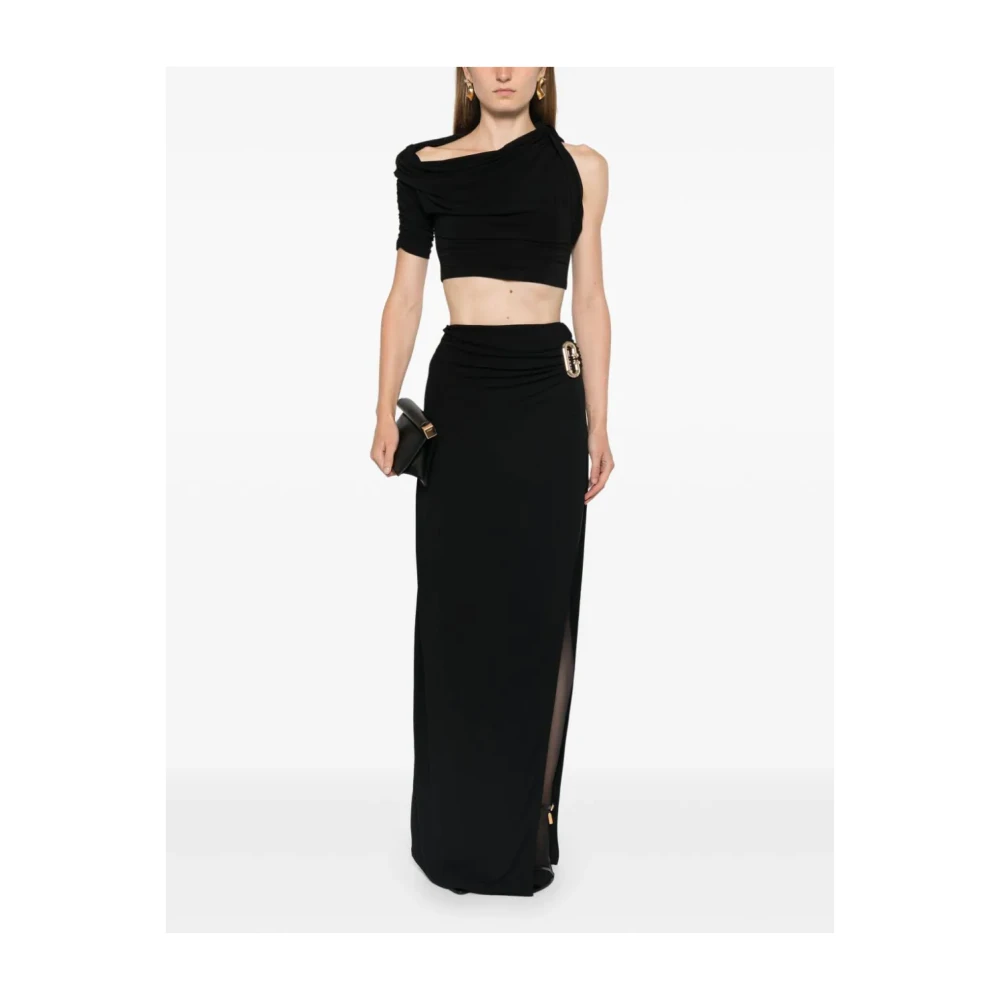 Casablanca Zwarte Asymmetrische Taille Rok Black Dames