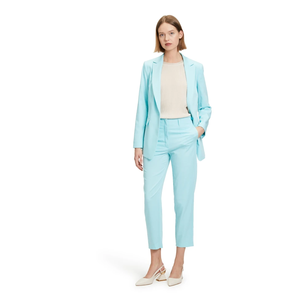 Betty & Co Elegant High-Waist Broek met Zakken Blue Dames