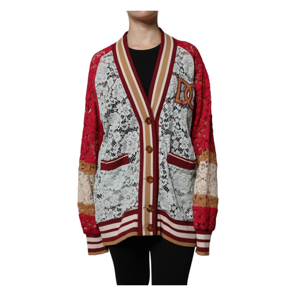 Dolce & Gabbana Women's Multicolor Cardigans,, Floral Lace Cardigan Jumper 2XS