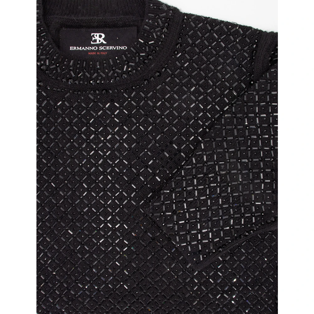 Ermanno Scervino Korte Mouw Gebreide Trui Black Dames