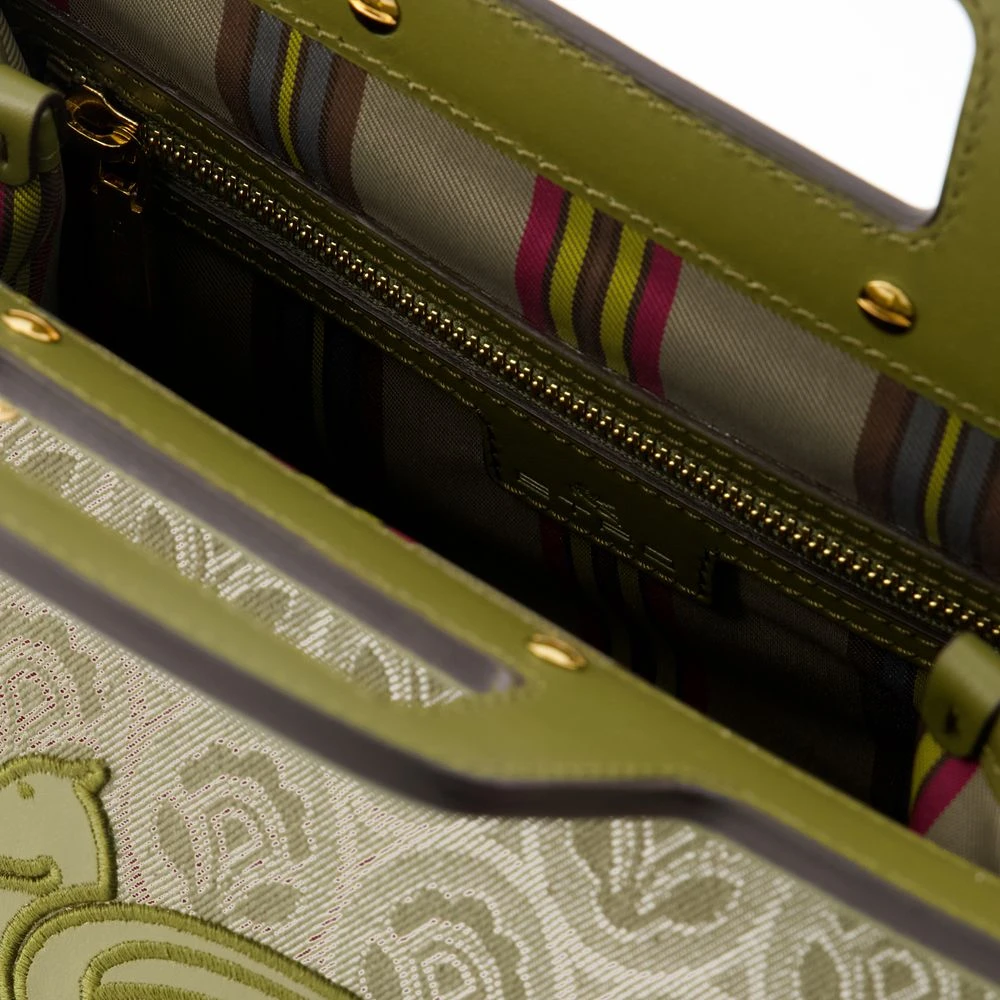 ETRO Zwarte Katoenen Shopper Tas met Afneembare Band Multicolor Dames