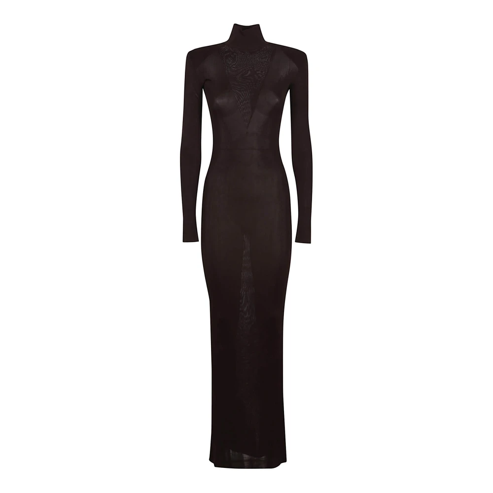 Self Portrait Women's Brown Viscose Knit Maxi Dress - Gowns - M - Dresses