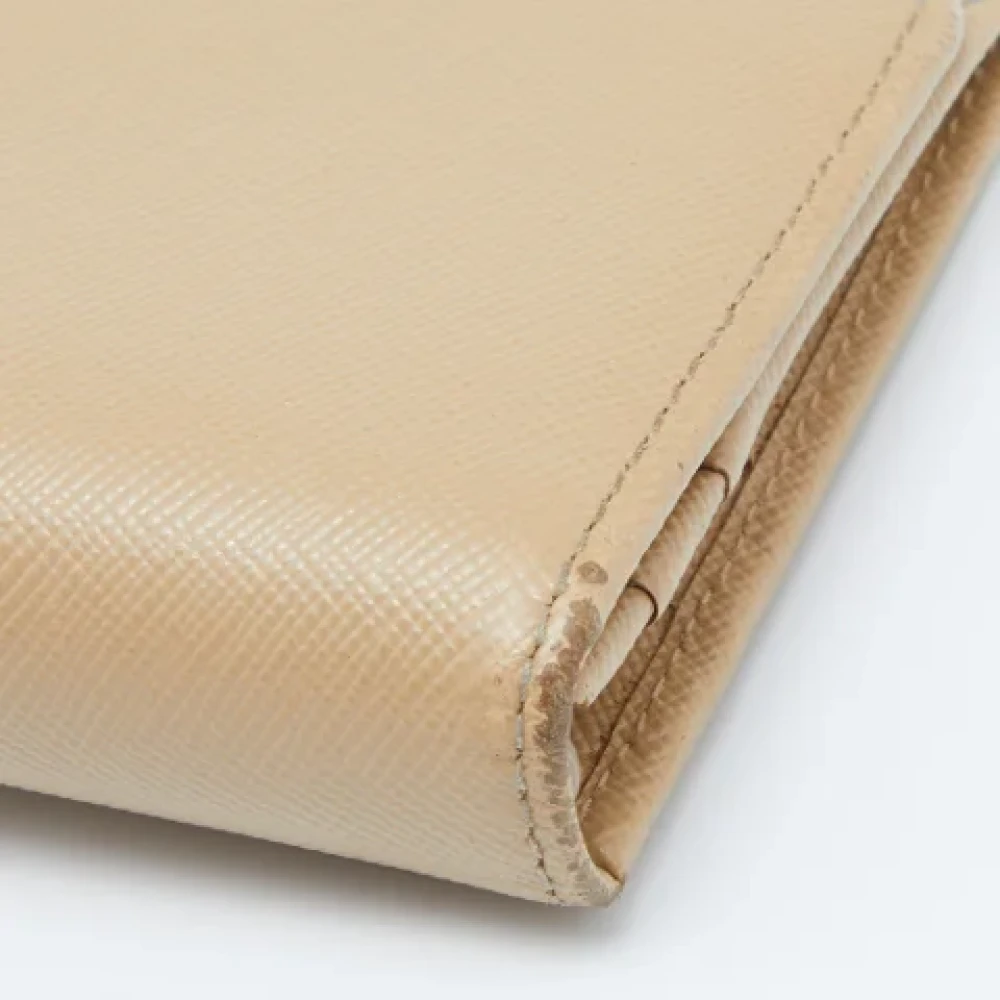 Prada Vintage Pre-owned Leather wallets Beige Dames