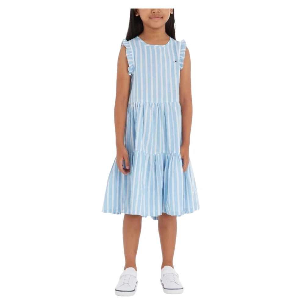 Tommy Hilfiger Girls Blue Striped Hemp Dress - Dresses - 4 Y - Kids