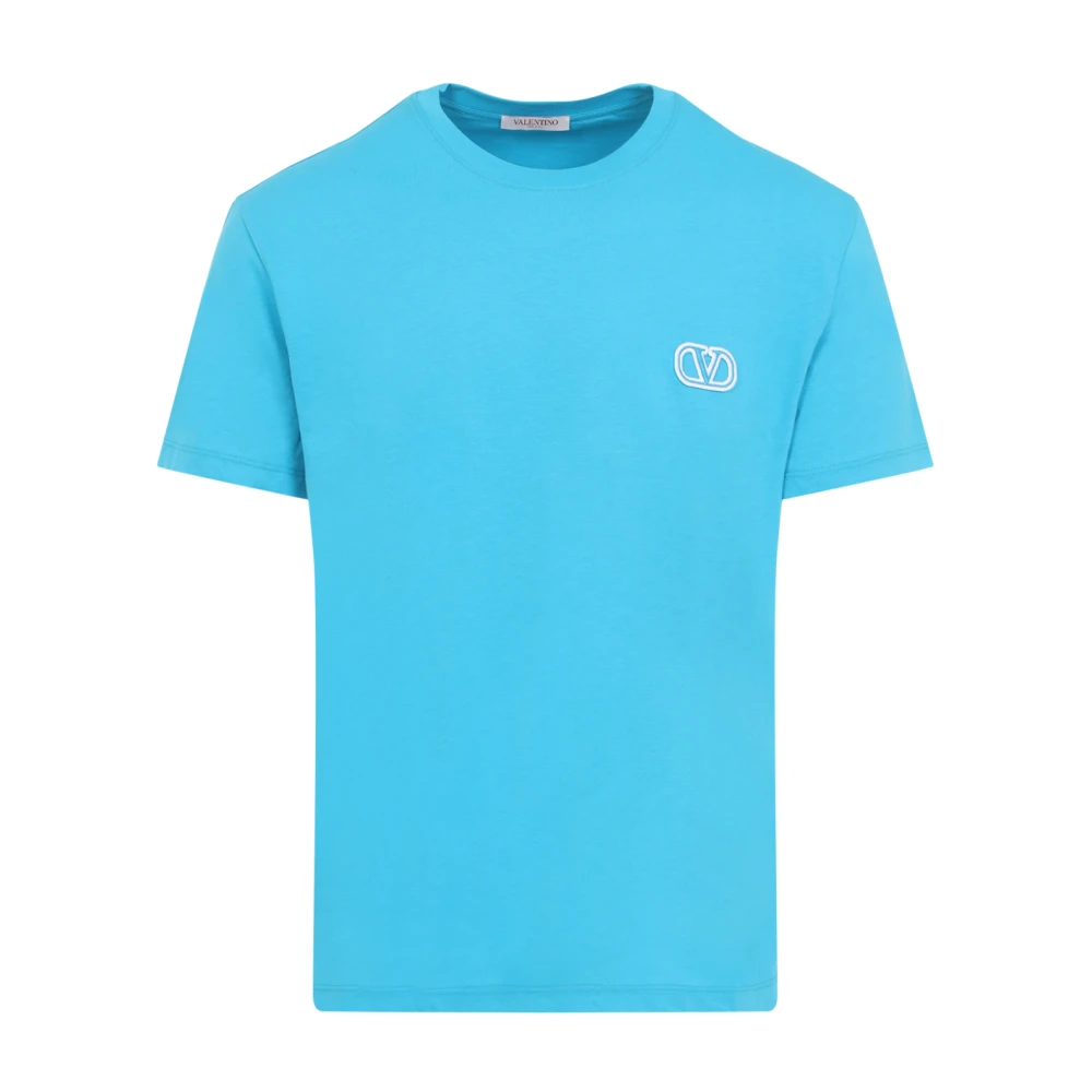 Valentino Garavani Clear Blue VLogo T-shirts en Polos Blue Heren