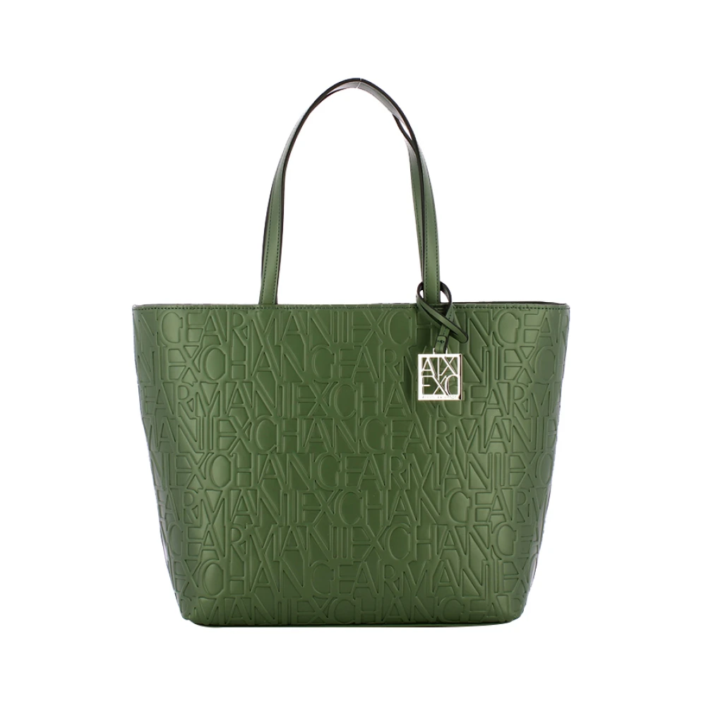 Armani Exchange Grön Mode Shopper Väska Green, Dam