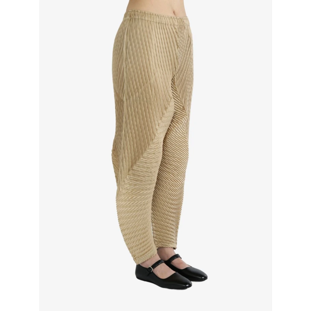 Issey Miyake Suede Plooibroek Beige Dames