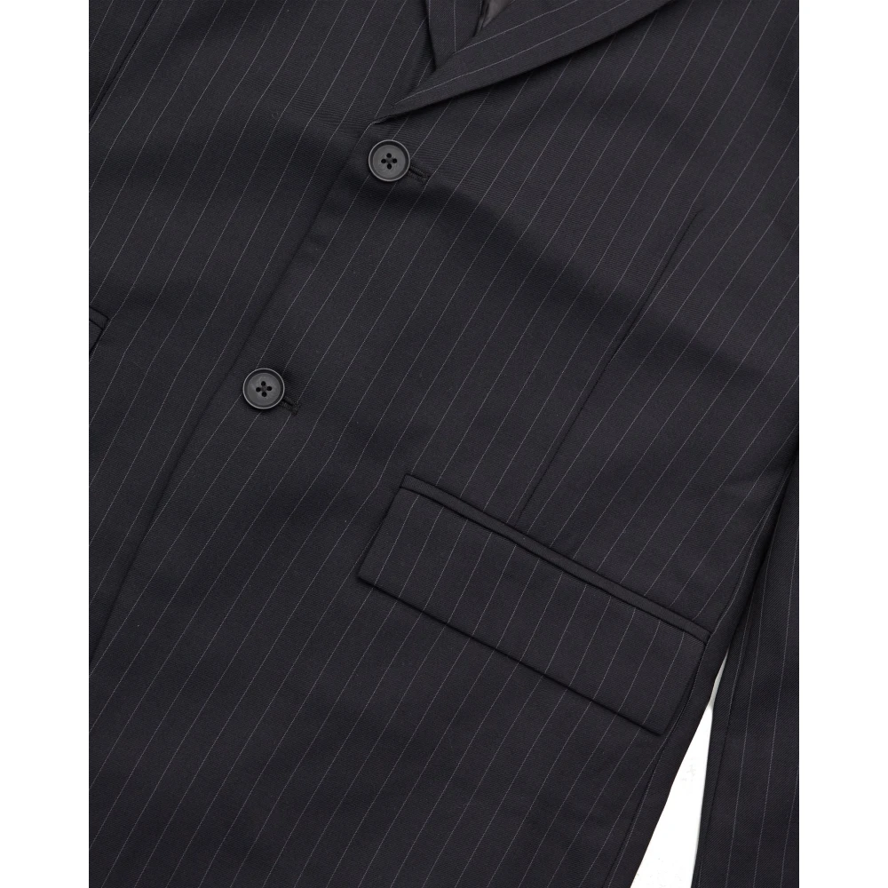Samsøe Zwart Pinstripe Blazer Black Heren