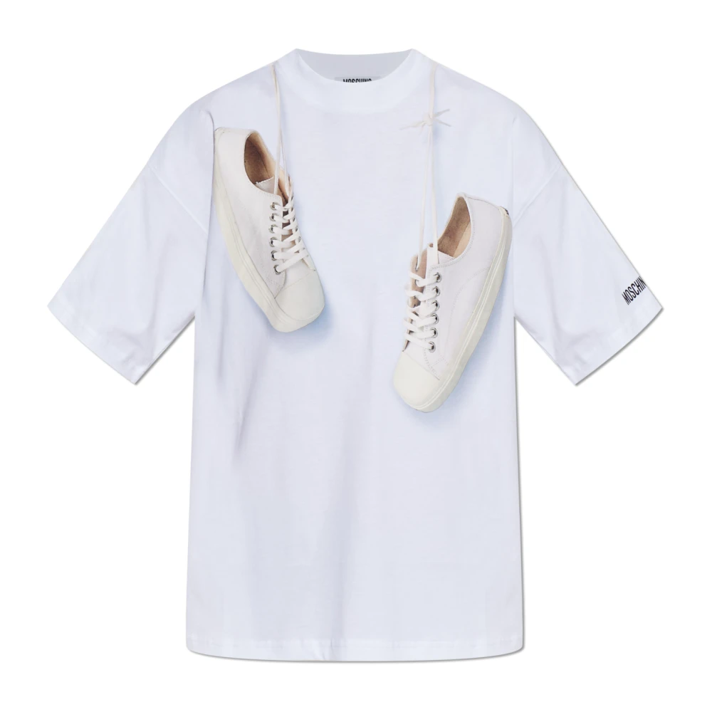 Moschino Women's White T-Shirts, M, T-Shirt With Print