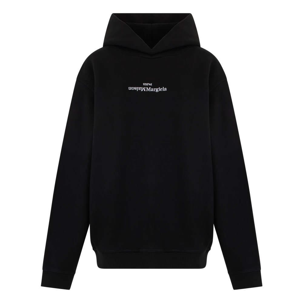 Maison Margiela Donna Nero - Felpa Con Cappuccio Relaxed Fit - Sweatshirts & Hoodies - 2XL