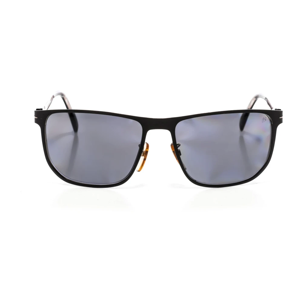 Eyewear By David Beckham Men's Black Classic Square Metal Sunglasses