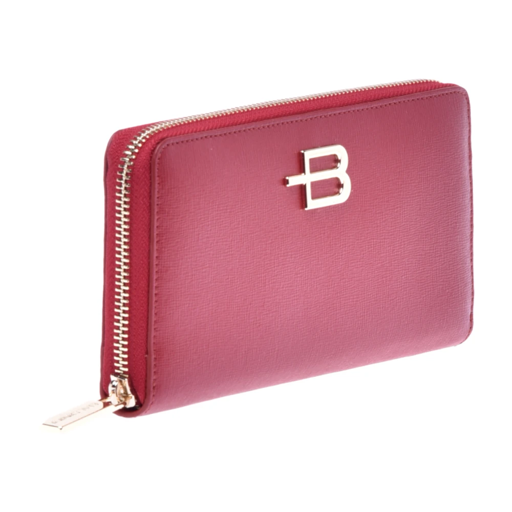 Baldinini Wallet in red saffiano with zip Pink Dames