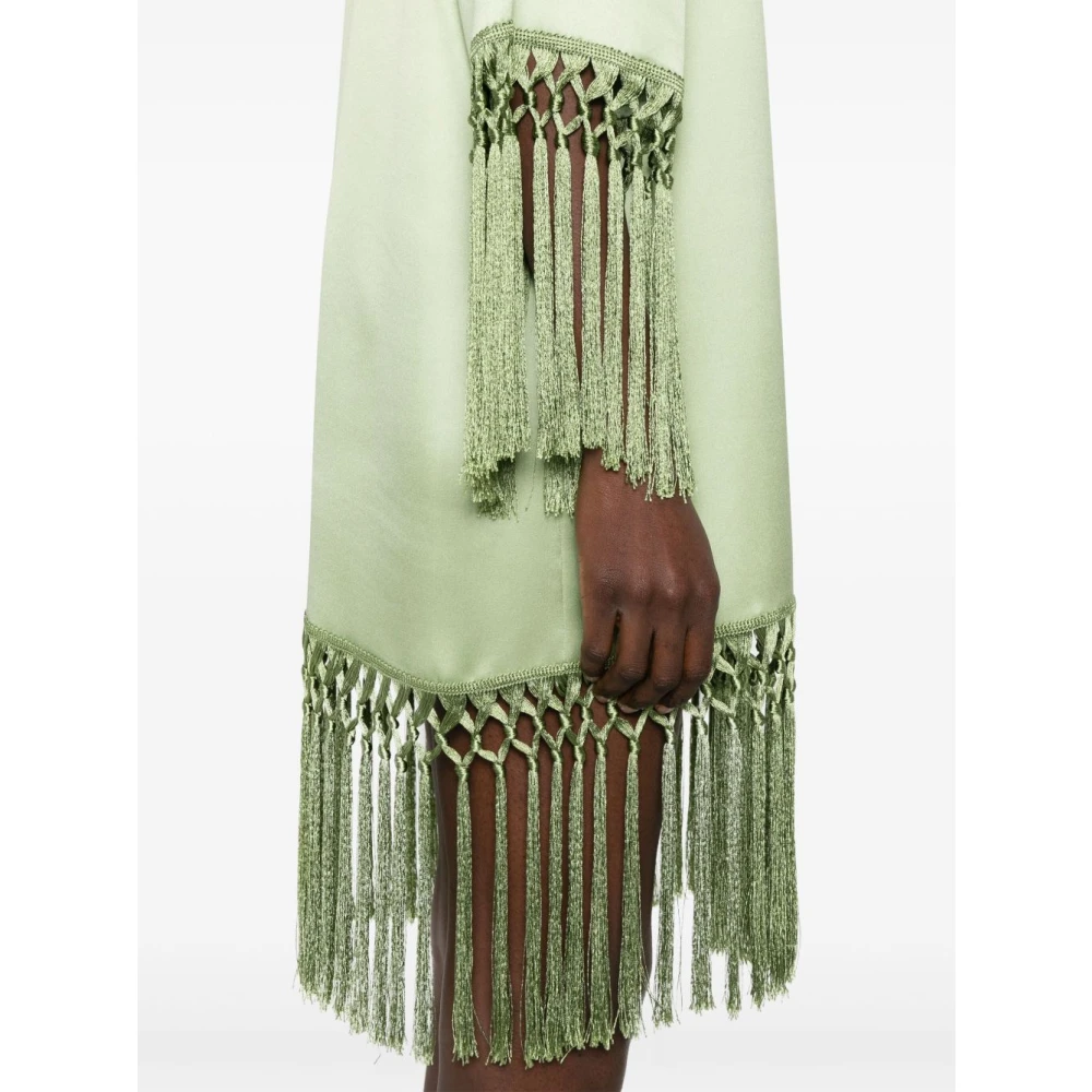Valentino Groene V-hals Jurk met Kwastjes Green Dames