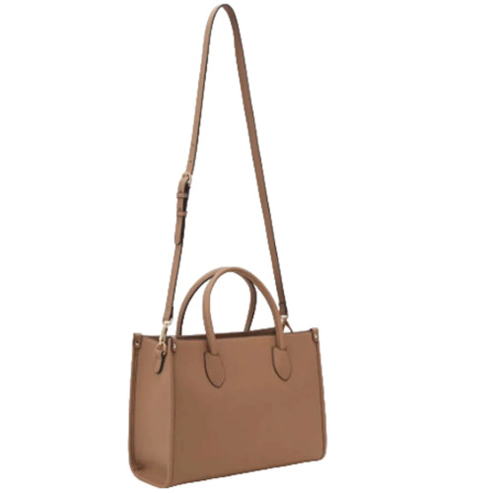 Valentino by Mario Valentino Beige Rechthoekige Handtas met Gouden Rits Beige Dames