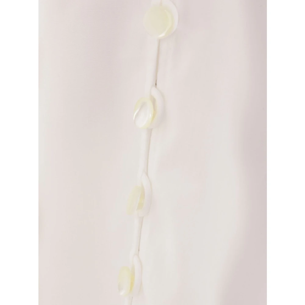 Chloé Geborduurde Lavallière Shirt in Wit Katoen White Dames