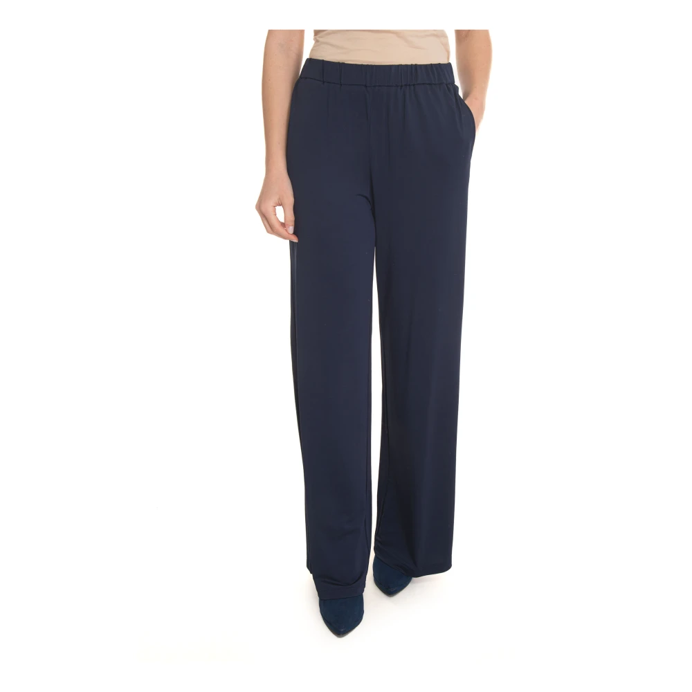 Pennyblack Jersey Wijde Pijp Broek Blue Dames