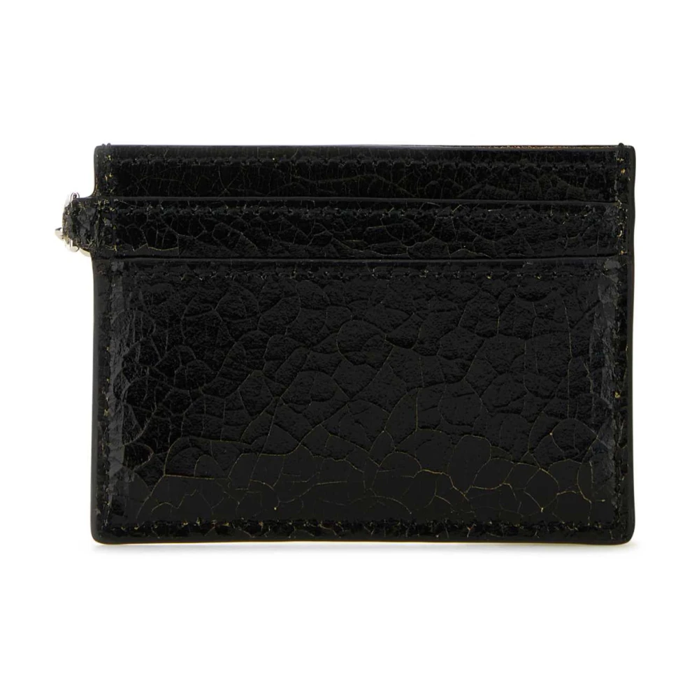 alexander mcqueen Stijlvolle Zwarte Leren Kaarthouder Black Heren