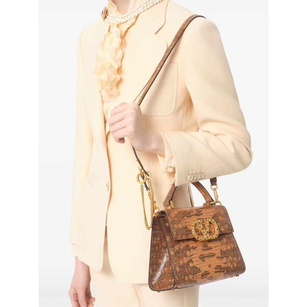 Valentino Garavani Gele Buitenjas Blazer Pantera Logo Beige Dames