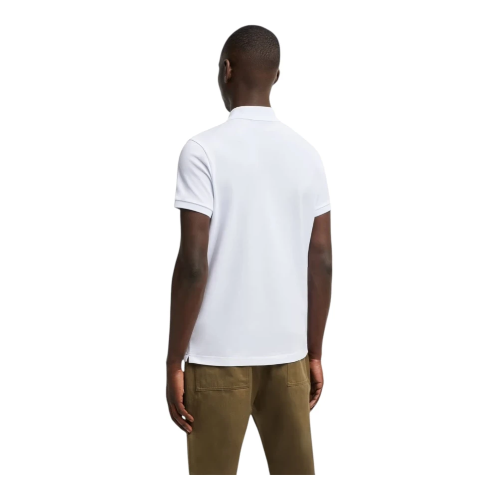 Moncler Logo Patch Polo Shirt White Heren