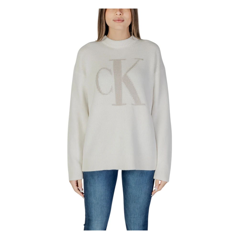 Calvin Klein Jeans Lente Zomer Dames Katoenen Sweaters Collectie Beige Dames