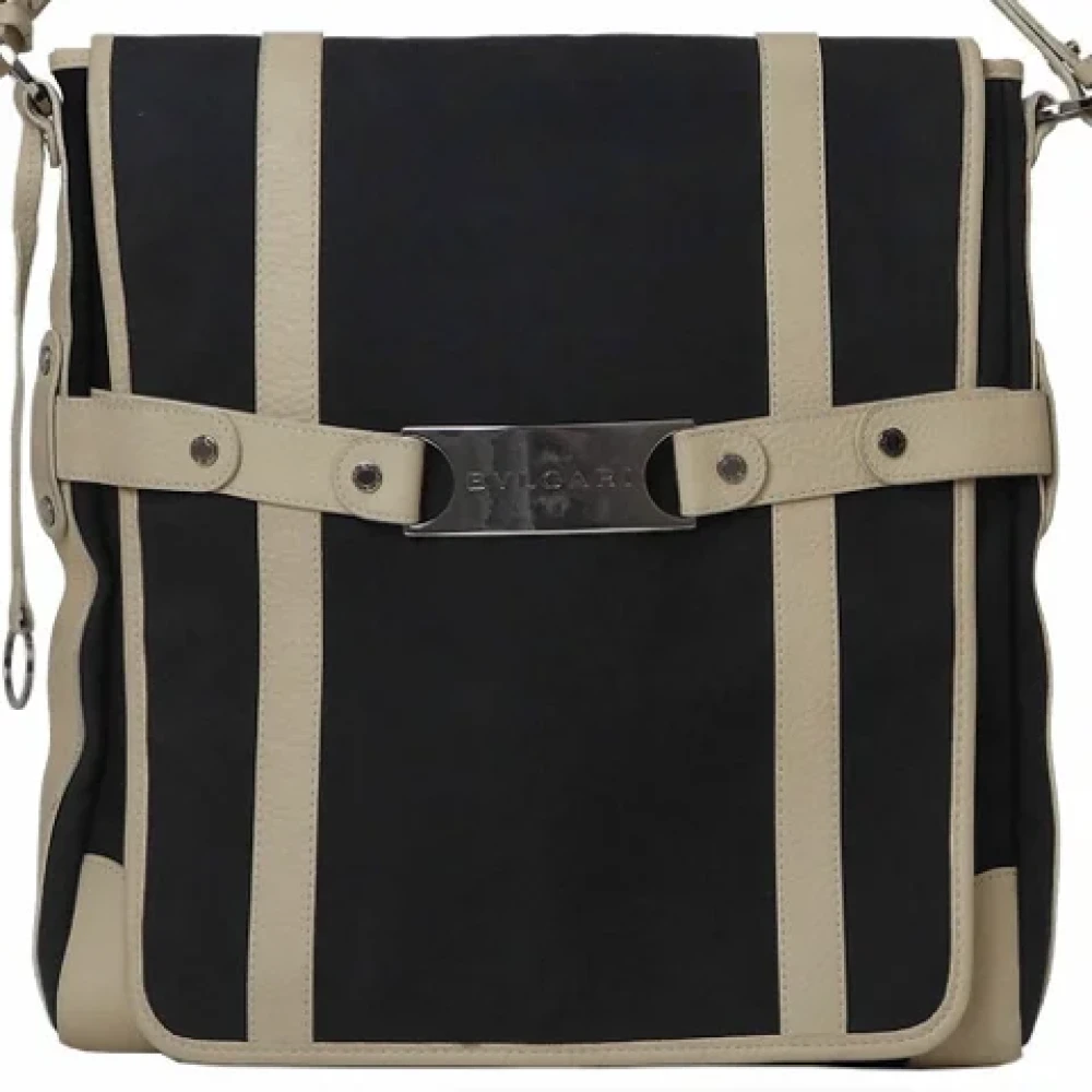 Bvlgari Vintage Pre-owned Canvas shoulder-bags Black Dames