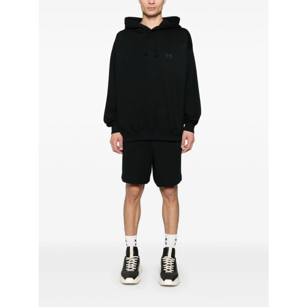 Y-3 Zwarte Shorts met Trekkoord en Ritszak Black Heren