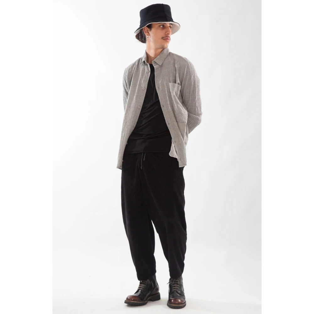 Transit Geëmbosseerd los shirt Gray Heren