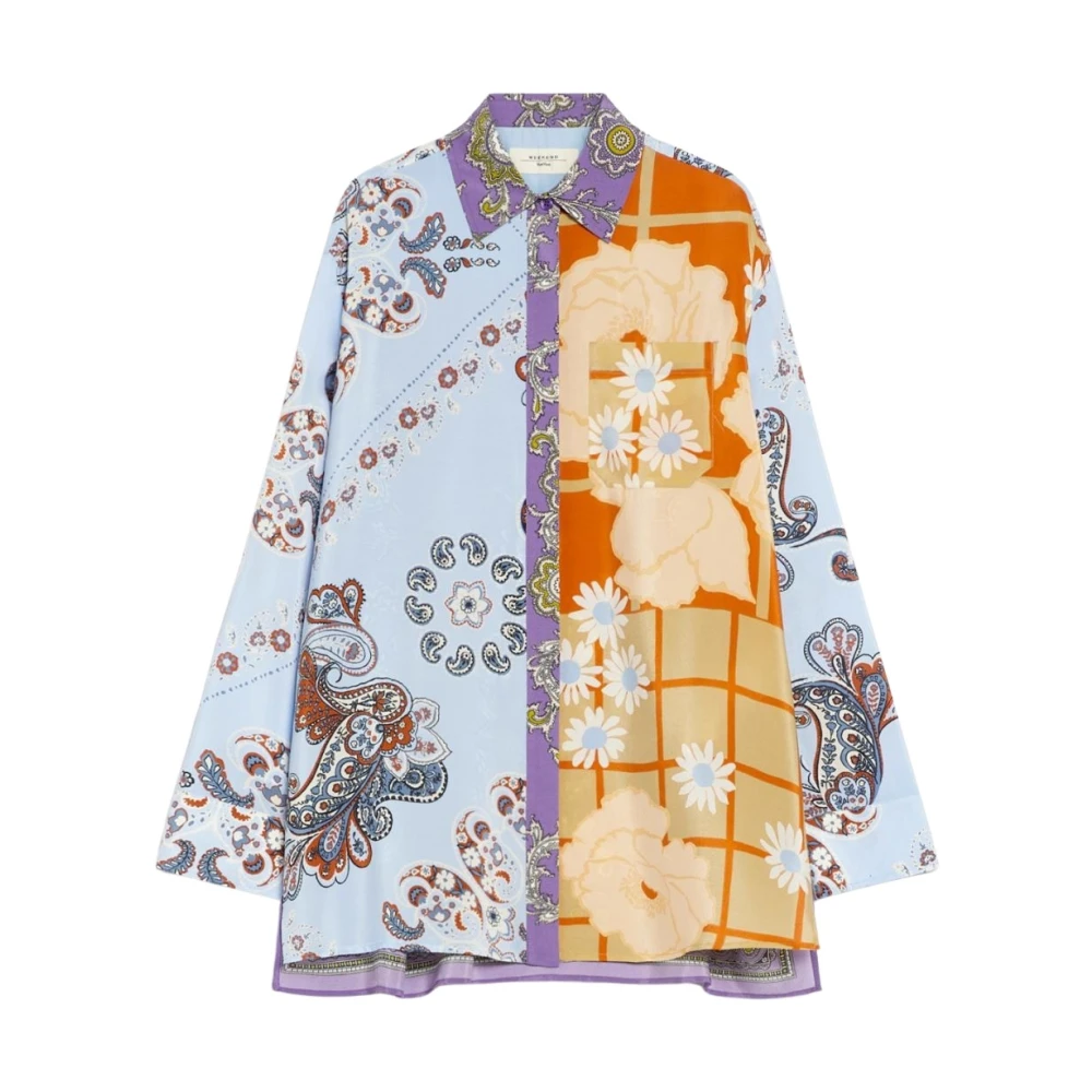 Max Mara Weekend Zijden Overhemd met Relaxte Pasvorm Multicolor Dames