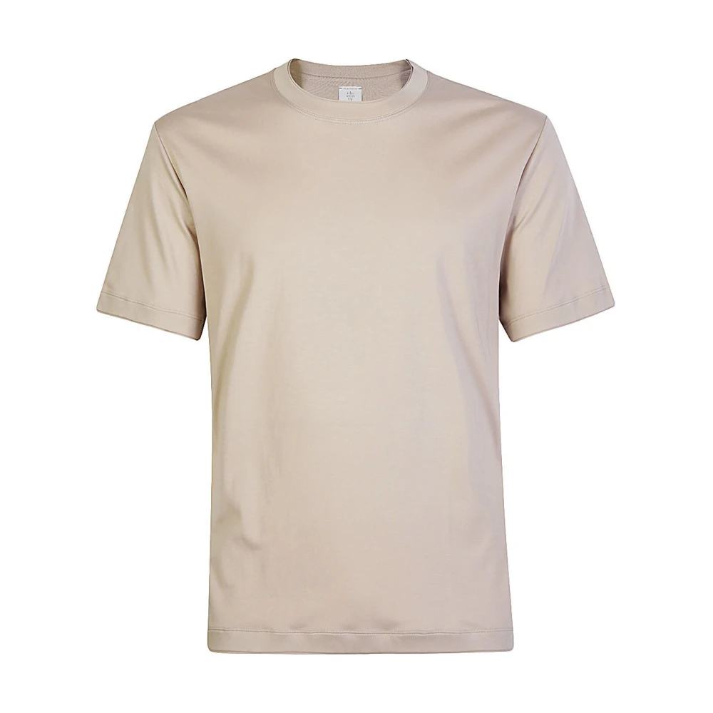 Eleventy Modal Bomull Crewneck T-shirt Beige, Herr